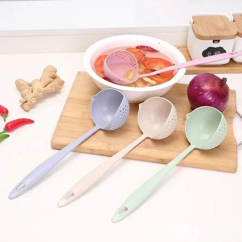 2-in-1 Stainless Steel & Silicone Soup Spoon