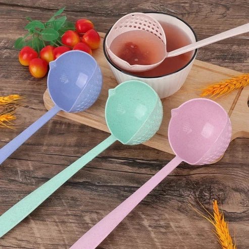 2-in-1 Stainless Steel & Silicone Soup Spoon