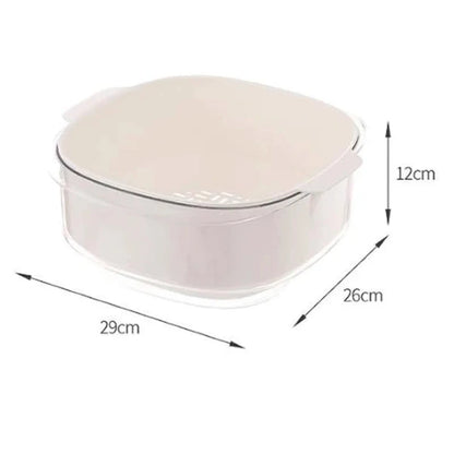 2-in-1 Kitchen Back Drain Basket – Multi-Purpose Blue Fruit Rinser & Snack Storage Container