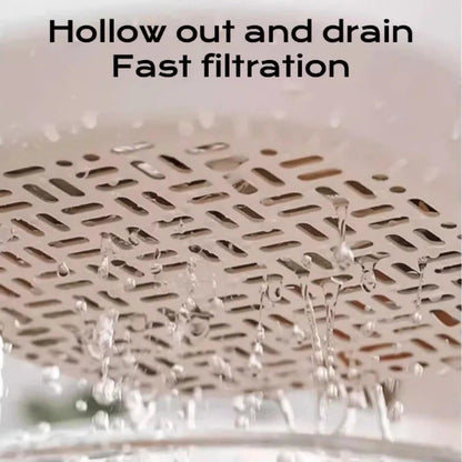 2-in-1 Kitchen Back Drain Basket – Multi-Purpose Blue Fruit Rinser & Snack Storage Container