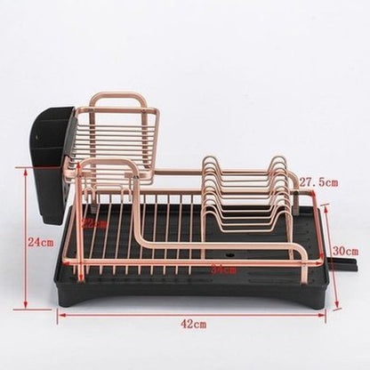 2 layer aluminum alloy sink holder dish drying rack kitchen storage drainer plate holder cutlery organizer. kitchen tools and utensils: dish racks and drain boards