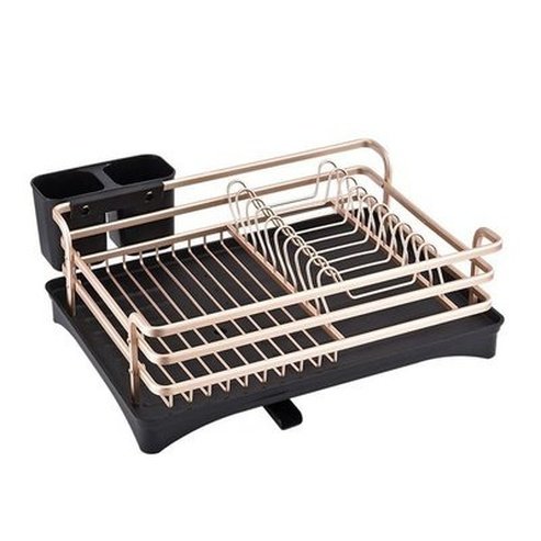 2 Layer Aluminum Alloy Sink Holder Dish Drying Rack Kitchen Storage Drainer Plate Holder Cutlery Organizer. Kitchen Tools and Utensils: Dish Racks and Drain Boards