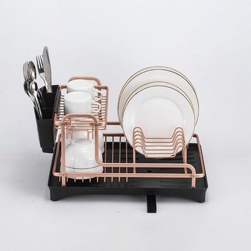 2 Layer Aluminum Alloy Sink Holder Dish Drying Rack Kitchen Storage Drainer Plate Holder Cutlery Organizer. Kitchen Tools and Utensils: Dish Racks and Drain Boards