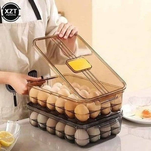 24 Grids Egg Holder Stackable Portable Plastic Storage Egg Box
