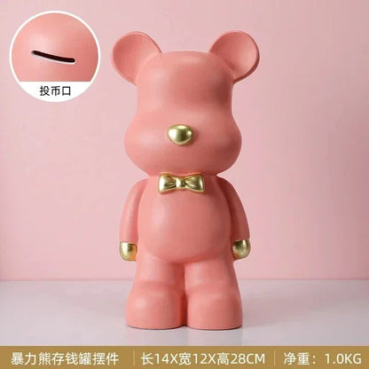 28cm Teddy Bear Piggy Bank – Creative Living Room Decoration
