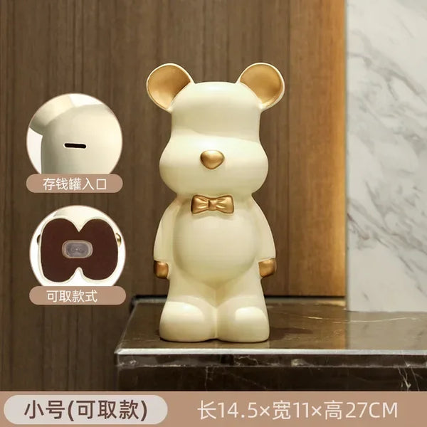 28cm Teddy Bear Piggy Bank – Creative Living Room Decoration
