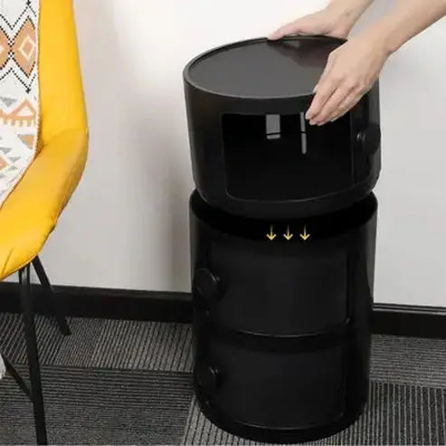 3-Drawer Sliding Barrel Nightstand for Modern Bedrooms