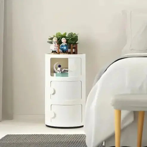 3-Drawer Sliding Barrel Nightstand for Modern Bedrooms