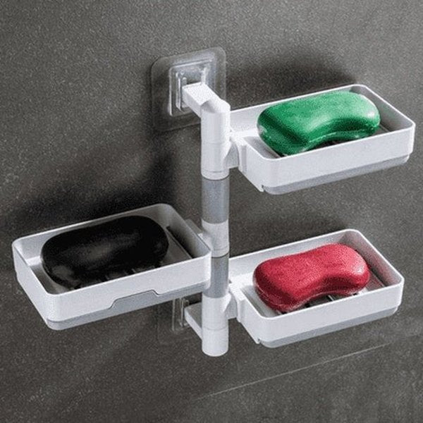 3 Layer Wall-Mounted Rotating Soap Dish