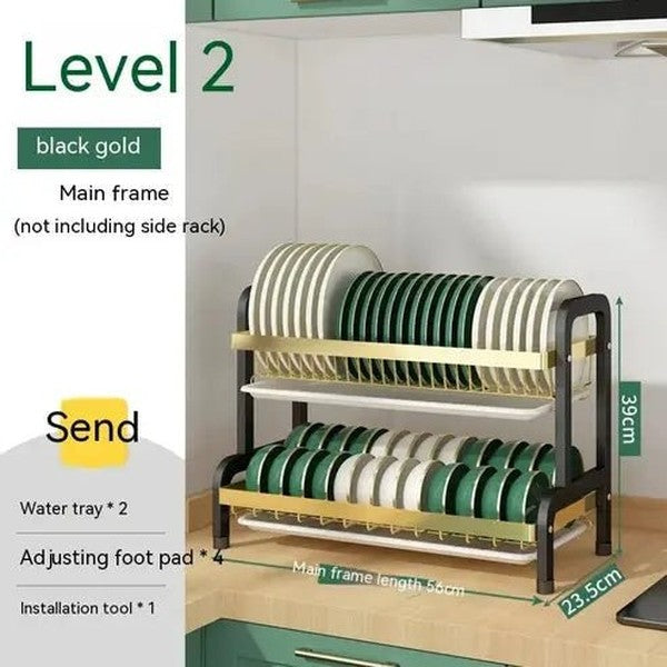 3 Tier Dish Drainer with Utensil Holders