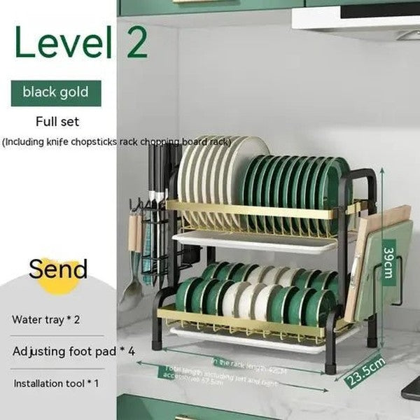 3 Tier Dish Drainer with Utensil Holders