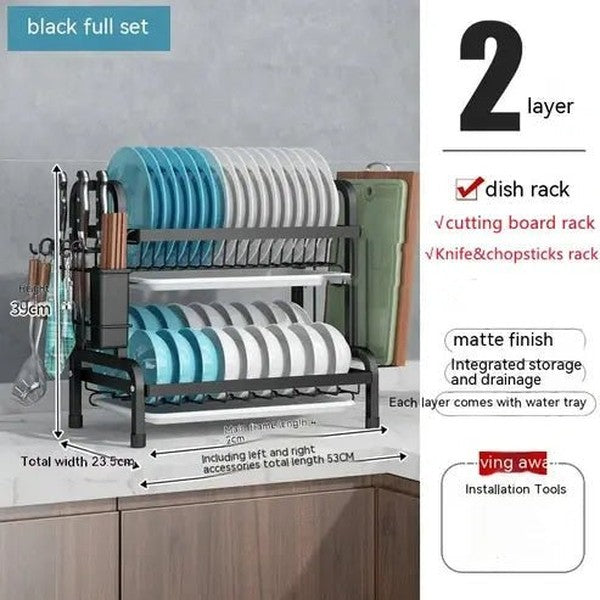 3 Tier Dish Drainer with Utensil Holders