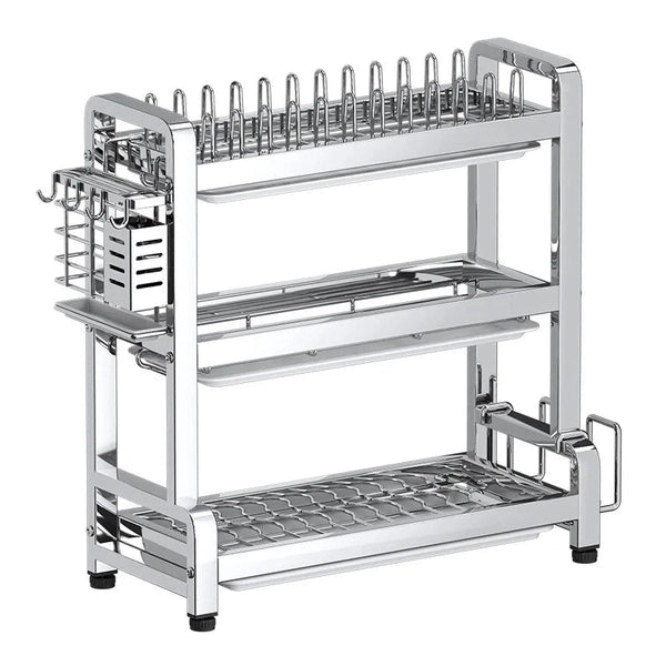 3-Tier Kitchen Dish Drying Rack with Utensil Holder