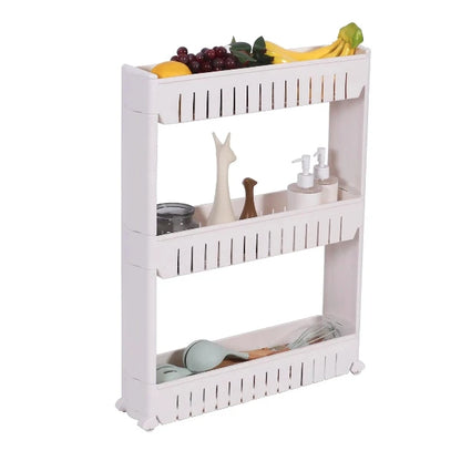 3-Tier Mobile Storage Cabinet on Wheels for Bathroom or Kitchen