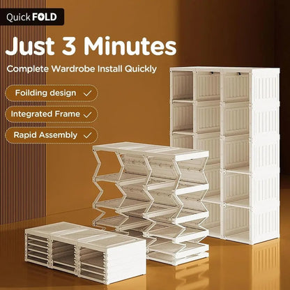 large capacity closet organizer with hanging rods