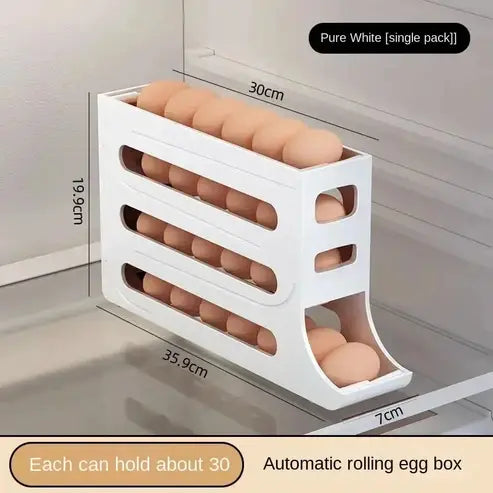30 Grids Egg Storage Box with Roll-Off Dispenser