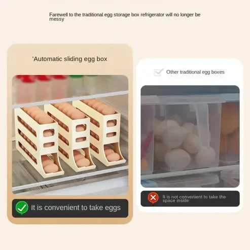 30 Grids Egg Storage Box with Roll-Off Dispenser