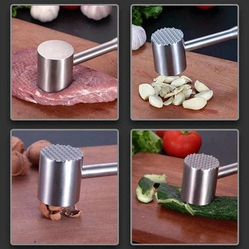 304 Stainless Steel Meat Tenderizer Mallet for Steak, Chicken, and Pork