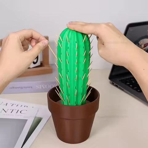 Round cactus toothpick holder plant decor with 117 capacity