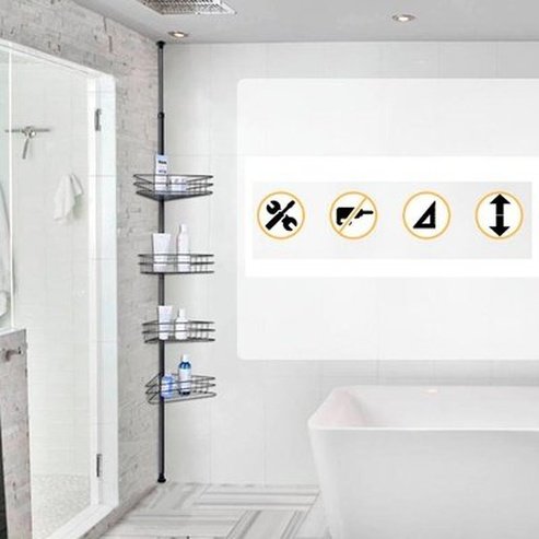 4-Layer Metal Corner Shower Storage Caddy