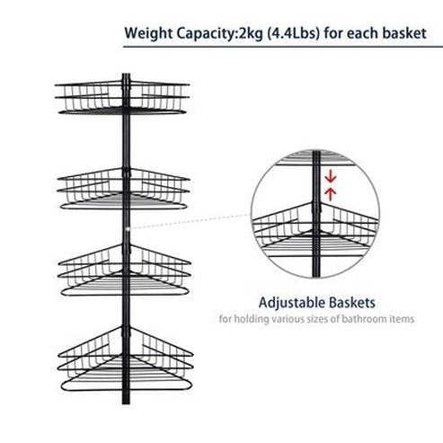 4-Layer Metal Corner Shower Storage Caddy