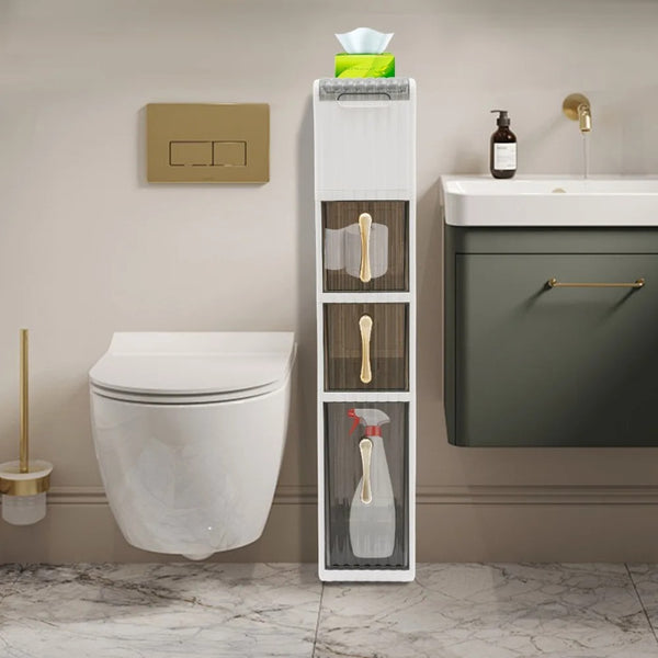 4-tier mobile bathroom organizer cabinet