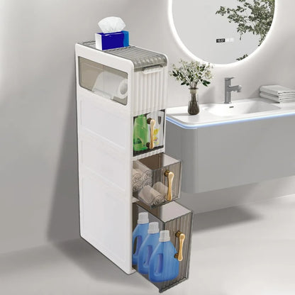 Modern bathroom floor cabinet with handles