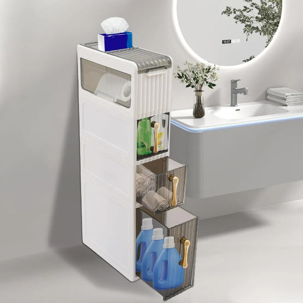 Modern bathroom floor cabinet with handles