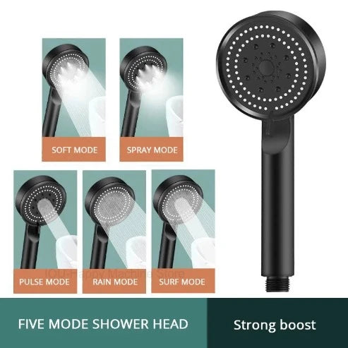 5-Pattern Shower Head: Enjoy High Pressure & Save Water