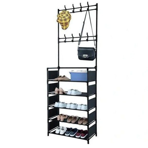 5-Tier Hall Tree with Shoe Rack