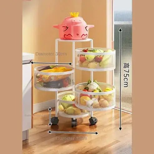 5-Tier Rolling Fruit and Vegetable Storage Cart
