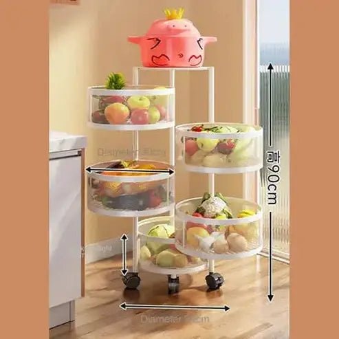 5-Tier Rolling Fruit and Vegetable Storage Cart