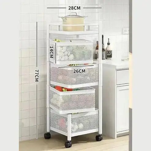 5-Tier Rolling Fruit and Vegetable Storage Cart