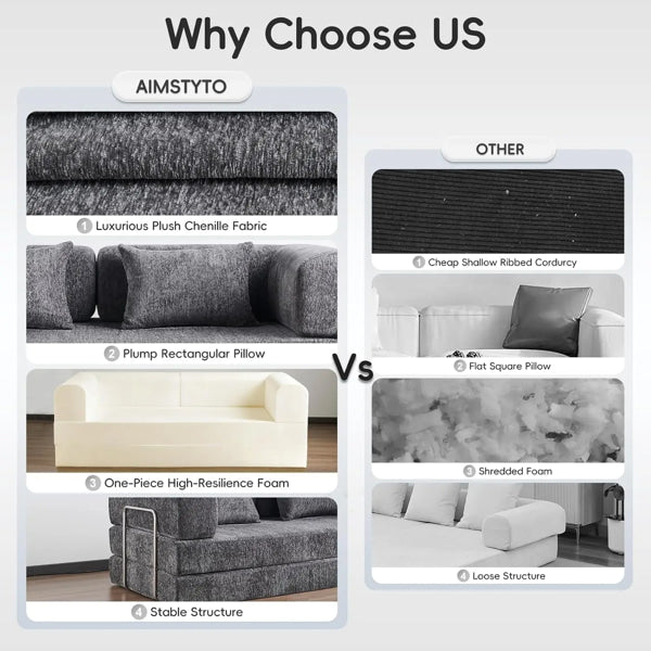 multi functional sofa bed for sitting lounging and sleeping