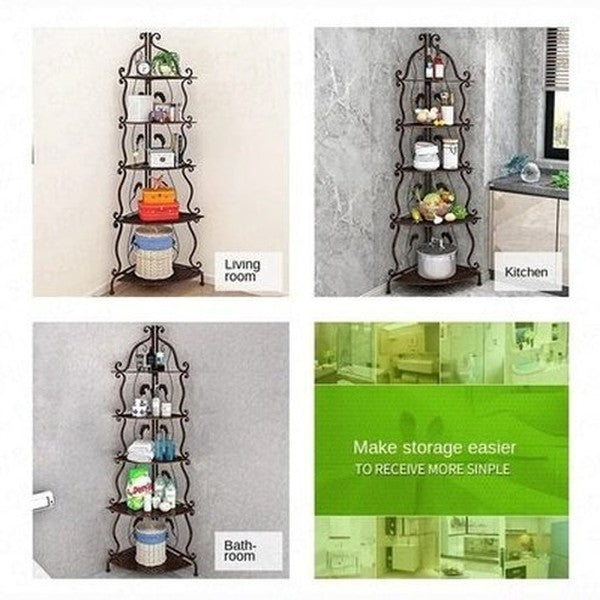 5 Tier Nordic Style Bathroom Storage Corner Rack 
