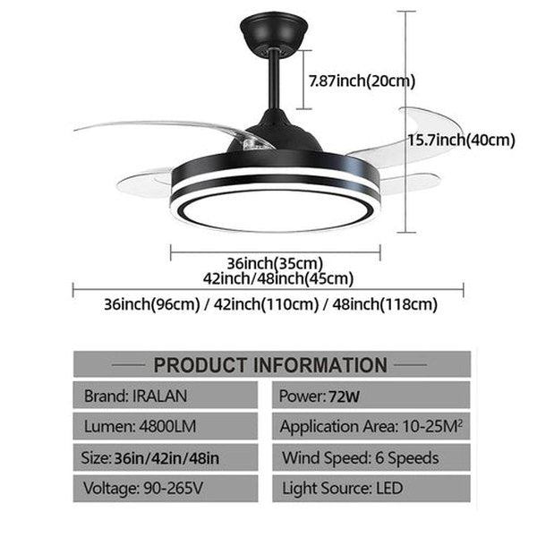 Modern Ceiling Fan Light LED Fan with Remote Control