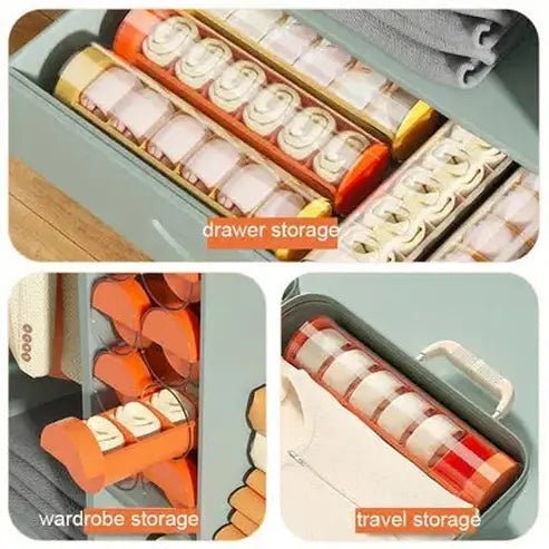 6-Grid Cylinder Underwear Drawer Organizer