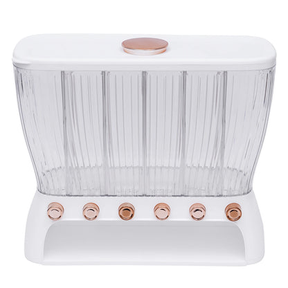 6-Grid Dry Food Dispenser with Press-Type Funnel Design