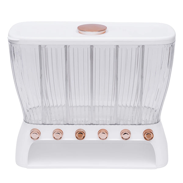 6-Grid Dry Food Dispenser with Press-Type Funnel Design