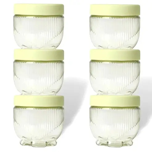 6-Pack Stackable Airtight Glass Jars