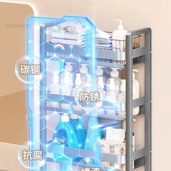 Above the Toilet Storage Shelf, Multifunctional Punch-free Toilet Floor Storage Rack