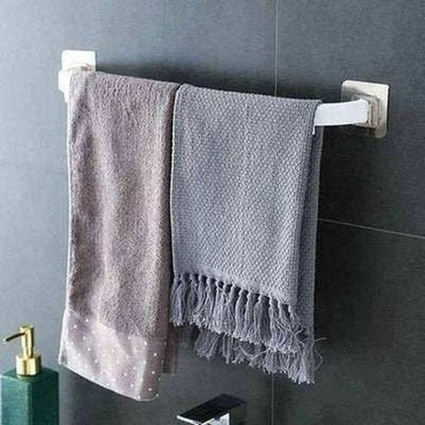 Adhesive Towel Rack Bathroom Towel Bar Shelf Wall Mounted