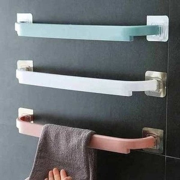 Adhesive Towel Rack Bathroom Towel Bar Shelf Wall Mounted