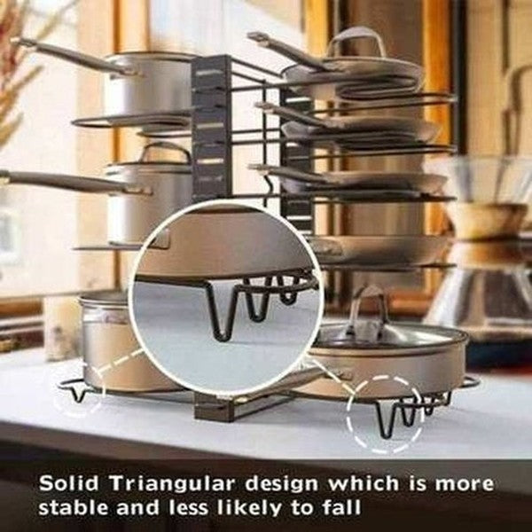 Adjustable Kitchen Rack for Pots and Pans Organizer