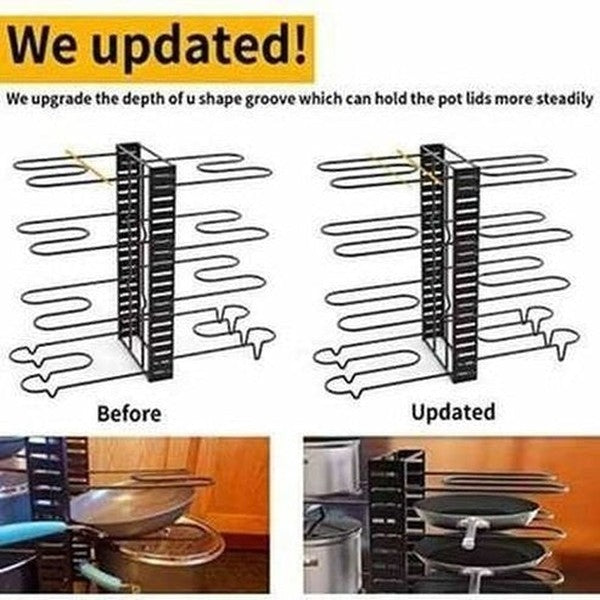 Adjustable Kitchen Rack for Pots and Pans Organizer