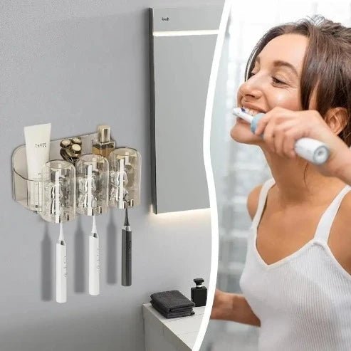 Automatic Toothpaste Squeezer and Magnetic Toothbrush Holder