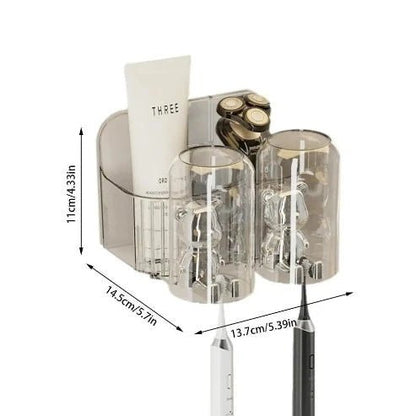 Automatic Toothpaste Squeezer and Magnetic Toothbrush Holder