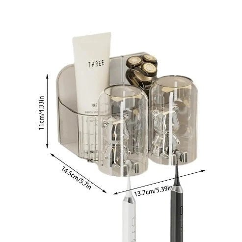Automatic Toothpaste Squeezer and Magnetic Toothbrush Holder