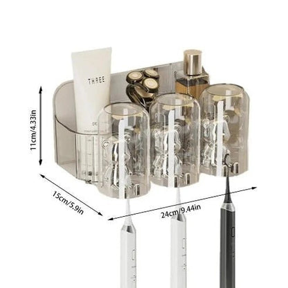 Automatic Toothpaste Squeezer and Magnetic Toothbrush Holder