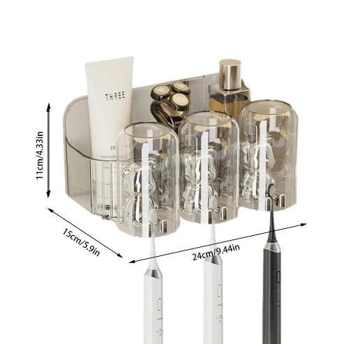 Automatic Toothpaste Squeezer and Magnetic Toothbrush Holder